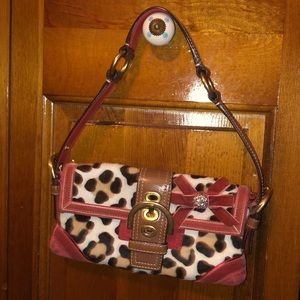 Coach leopard print hand bag